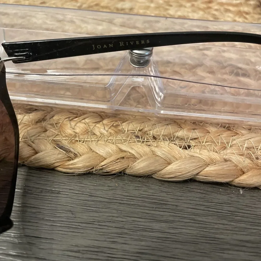 JOAN RIVERS 100% UV Protection Black Sunglasses with case